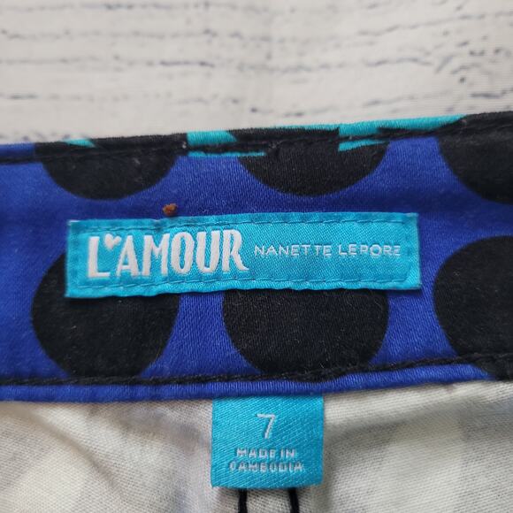 L'Amour Nanette Lepore Size 7	Junior's Multicolor Bright Legging Pants Geometric - Picture 6 of 7